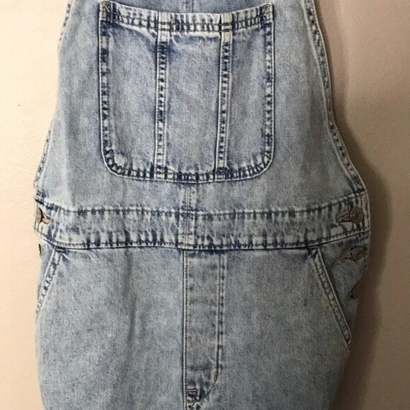 GAP Distressed Denim Shortalls with Washwell overalls size medium - Picture 5 of 13